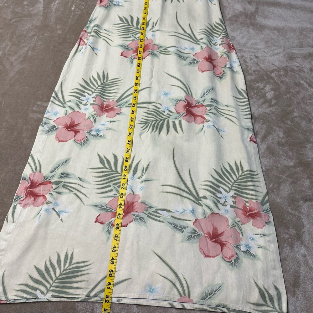 Tommy Bahama 100% Silk Hawaiian Floral Sleeveless Maxi Yellow Dress Size Medium - Picture 6 of 10